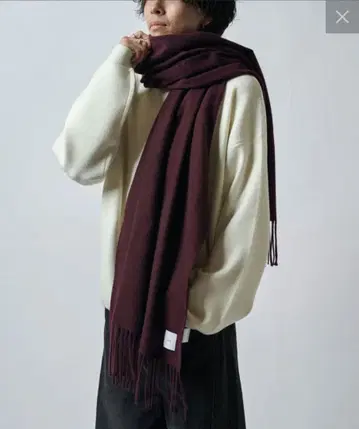 Lui's 캐시미어 터치 컬러 롱 머플러 버건디