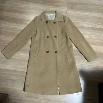 어반 리서치 베이지 더블 브레스트 롱 코트