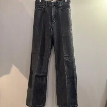 Mila Owen 센터 프레스 와이드 데님 BLK