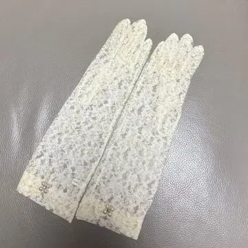 HANAE MORI 화이트 레이스 웨딩 그로브