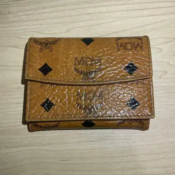 MCM 3단 폴더형 지갑 브라운