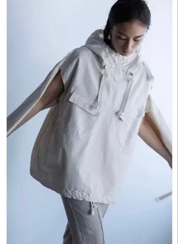 SEA 아이보리 코튼 밀리터리 후드티 일본제