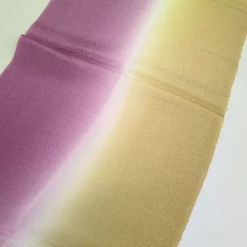 보라색과 옐로우 컬러 그라데이션 오비 장식 천