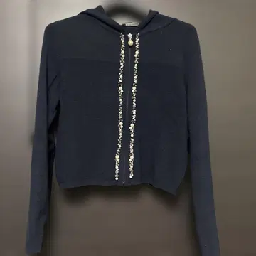 [ 아베닐 에투알 ] 비쥬 부착 긴팔 후드티 36 네이비