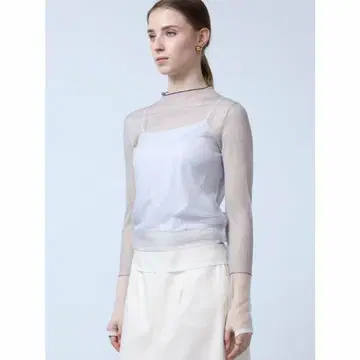 [ 미사용 새상품 ] 실버 시어 리브 니트 디자인 Aga