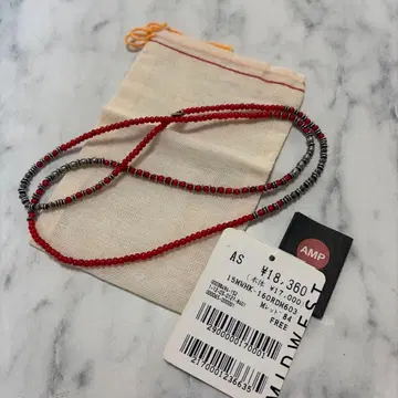 [ 새상품 ] MIDWEST 603 빈티지 MIX 비즈 목걸이 레드