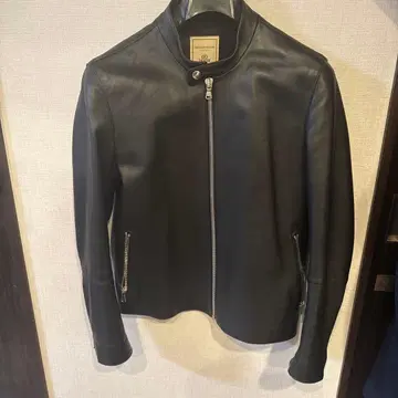 TOMORROWLAND DENIM 블랙 가죽 라이더 자켓