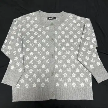 MARY QUANT 모노그램 자카드 하이 게이지 가디건