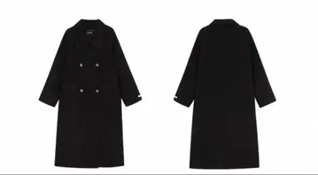 블랙 롱 코트 플리스풍