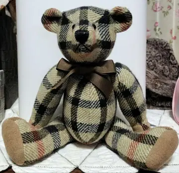DAKS 체크 무늬 곰 봉제 인형