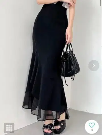 RESEXXY 시어 도킹 머메이드 스커트 블랙