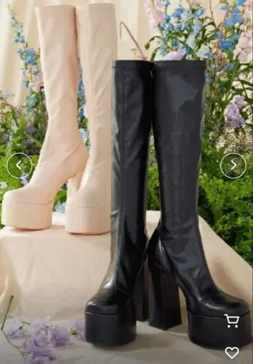 Darich 스트레치 가죽 롱 부츠 블랙