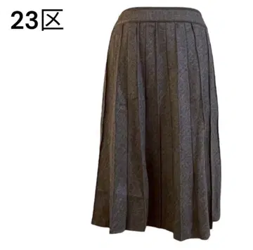23구 그레이 플리츠 스커트 롱 스커트 하이웨스트 내부 포켓 부착