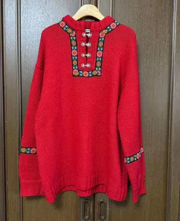 레어 쥬에티 로리안 후크 니트 레드 jouetie