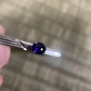 자수정 보라색 보석 장식 금속제 헤어 클립