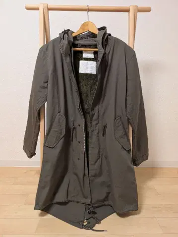 HOUSTON사제 미군 올리브 그린 모즈 코트 후드 부착