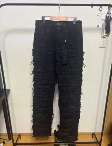 [레어] 미사용 택 포함 GUAPI 디스트로이 배기 데님 밑단 지퍼 S