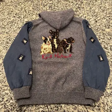 칼 헬무트 니트 후드티 핑크하우스