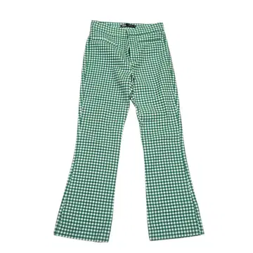 ZARA 체크 무늬 플레어 팬츠 ( XS ) 그린 계열