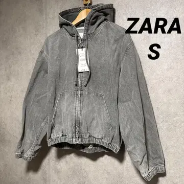 ZARA 자라 워시드 후드 부착 자켓 S