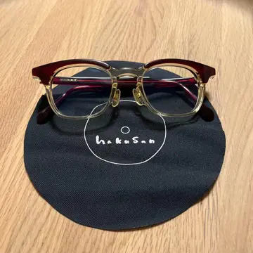 hakuSan 보스턴형 안경 레드/클리어