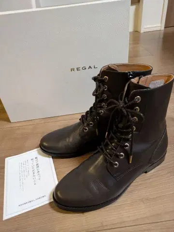 REGAL 다크 브라운 레이스업 부츠 23.5 새상품급