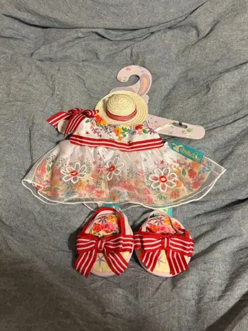 스텔라 루 서니 팬 꽃무늬 원피스 빨간 리본 포함 샌들 세트