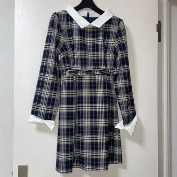 [ 미사용 새상품 ] evelyn 타탄 체크 원피스 벨트 포함