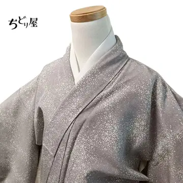 C2 치도리야 코몬 기모노 이중 기모노 에도 코몬 상어 그레이