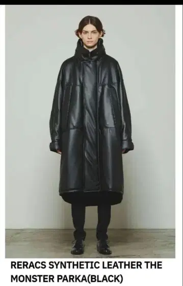 THE RERACS 신세틱 가죽 몬스터 코트