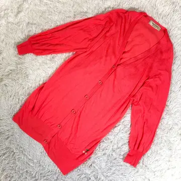 프랑슈리페 [ M ] 긴팔 니트 가디건 자수 핑크 계열