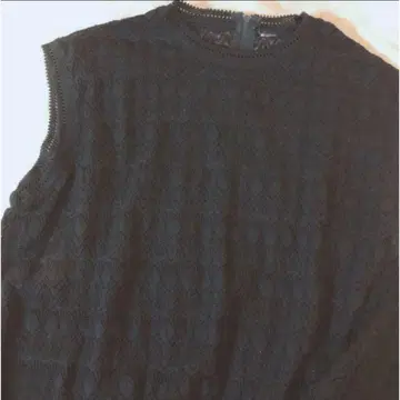 빈티지 블랙 탑 60s vintage crochet lace