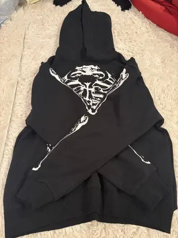 SOMEIT 서밋 그레이 스컬 프린트 후드티 noremid