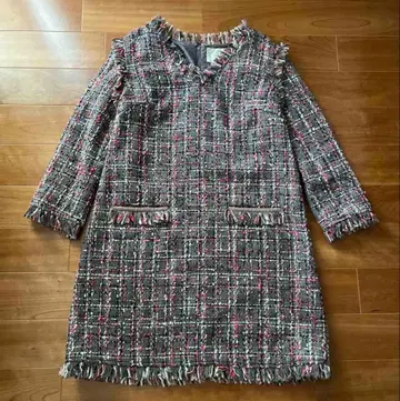 chesty 트위드 프린지 원피스