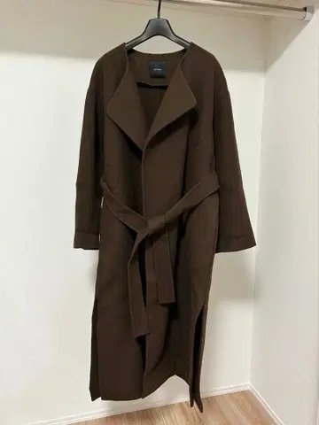 [ 새상품급 ] Spick & Span 비버 폴드 라펠 코트 브라운