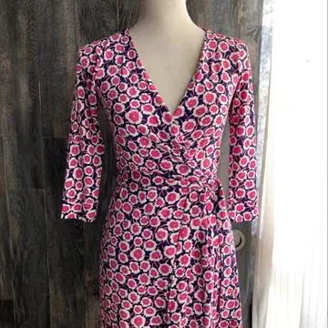 DIANE von FURSTENBERG 새상품급 원피스 랩 드레스 꽃무늬