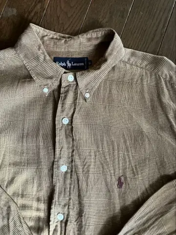 랄프 로렌 체크 무늬 코튼 BD 셔츠 L 사이즈