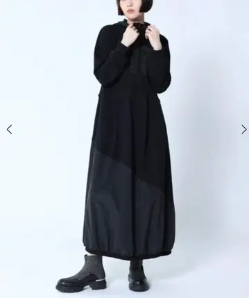 새상품 LASUD 벌룬 실루엣 이소재 원피스 야마다야 블랙