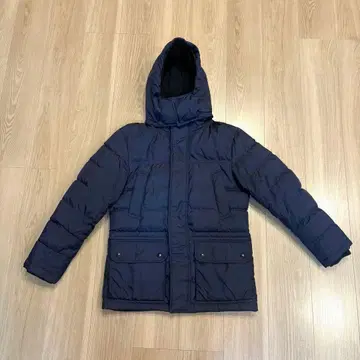 새상품급 UNIQLO 다운 자켓 후드 탈부착 가능 남성용 S 네이비