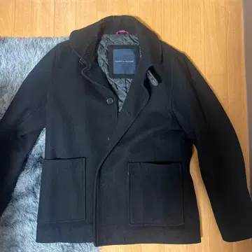 TOMMY HILFIGER 블랙 피코트 M