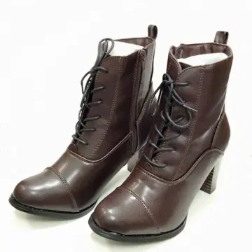 미들 부츠 다크 브라운 L 사이즈 레이스업 하카마 졸업식에도