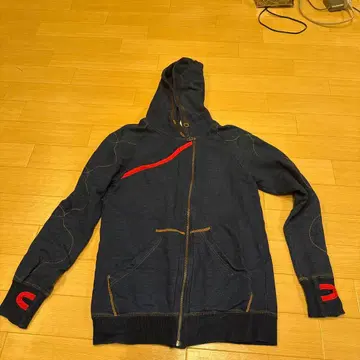 네이비 후드 부착 후드티