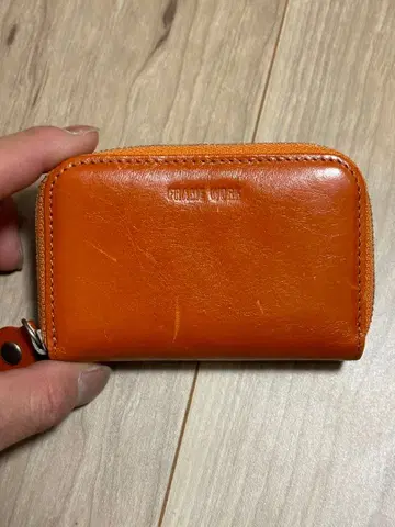 오렌지 가죽 카드 케이스 FRAME WORK