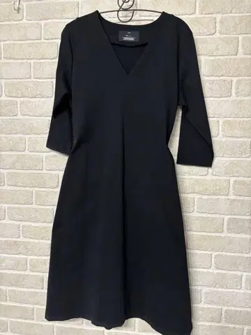 블랙 V넥 롱 원피스 F 사이즈