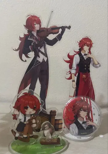 원신 딜루크 아크릴 스탠드 캔뱃지 세트