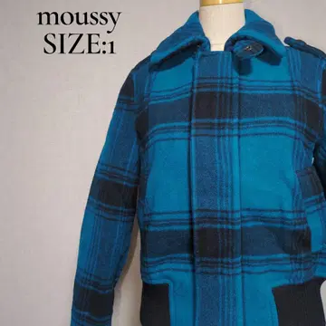 moussy 체크 무늬 울 혼방 블루종 MIA63 구제 의류 1