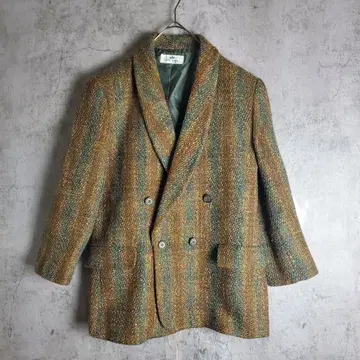 [ 빈티지 ] 구제 의류 테일러드 자켓 트위드 더블 실크 혼방 레트로