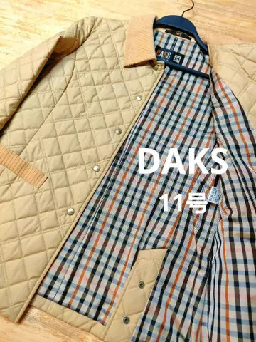 DAKS 안감 체크 브라운 퀼팅 자켓 11호 일본제