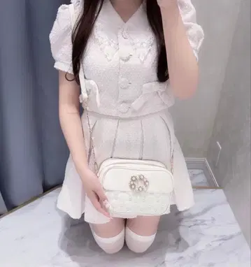 evelyn 옷깃 비쥬 트위드 셋업