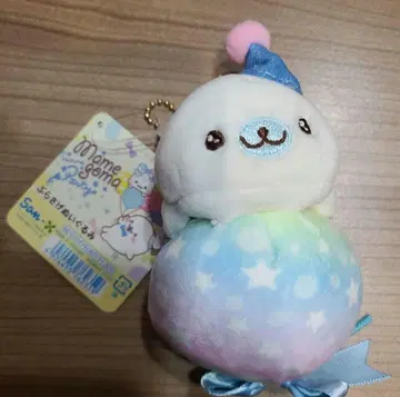 [레어] 마메고마 봉제 인형 레인보우 키링 산엑스